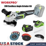 Workpro 20v Cordless Angle Grinder Kit 4-1/2 Inch Lightweight Tool. Fixed Price $73.99.