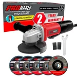 Promaker 9 Amp Angle Grinder, 4-1/2 In. With Paddle Switch, 12000 Rpm G.... Fixed Price $61.57.