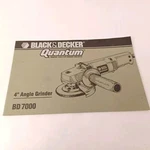 Black & Decker Bd7000 4" Angle Grinder Manual Original 1993. Fixed Price $13.45.