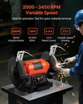 8" Variable Speed Bench Grinder, 550w 2000 3450rpm W/ 36/60 Grit Wheels & Shield. Fixed Price $172.99.