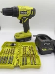 Ryobi One+ 18v P215 Cordless Drill W/ P189 Battery Charger & Bits Mint. Fixed Price $42.46.