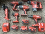 12 Pc Lot Of 6 Hilti Tools 4 Batteries And 2 Chargers Drill Driver Roto Hammer. Fixed Price $649.00.
