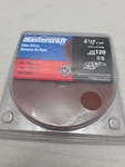 120 Grit 4 1/2 "x 7/8 " Fibre Discs Pkg 5 Angle Grinder Mastercraft (115mmx22mm). Fixed Price $6.58.