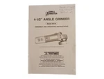 Drill Master 4-1/2" Angle Grinder Model 95578 Owners Guide Booklet Leaflet. Fixed Price $14.50.