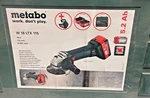 Metabo: Angle Grinder- W 18 Ltx 115, 1 - 5.2 Ah Battery, Asc 360 Charge Station. Fixed Price $600.00.