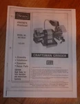 Sears Craftsman 1/2 Hp Grinder Owners Manual 397.19591. Fixed Price $15.95.