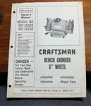 Sears Craftsman Bench Grinder 6" Wheel Owners Manual Only 397.19320 397.19330. Fixed Price $11.00.