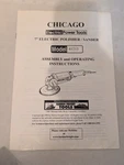 Chicago Electric 7" Power Sander 41213 Owners Operators Manual Only. Fixed Price $9.99.