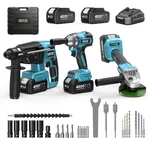 Seesii 3-in-1 Power Tool Combo Kit: Rotary Hammer Angle Grinder Impact Wrench. Fixed Price $139.00.