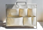 King Jim Remote Work Stand Tool Storage Desk Ksp001d Beige Carry Pockets Folded. Fixed Price $77.00.