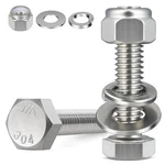 Bnuok (12 Sets) 3/8-16 X 1-1/2" Hex Head Screw Bolt,lock Nuts,flat & Lock Was.... Fixed Price $23.67.