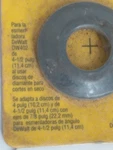 Dewalt Backing Flange 7/8 " Arbor 4-1/2 "5 Dw4706. Fixed Price $13.99.