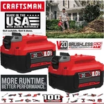 2pack New For Craftsman 20 Volt Max 8.0ah Li-ion Battery Cmcb204 Cmcb202 Cmcb201. Fixed Price $29.00.