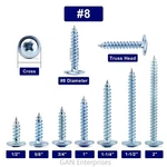 Modified Truss Head Phillips Self Piercing Sharp Point Screws #8 X 1/2"- 3" Zinc. Fixed Price $319.99.
