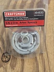 Vintage Sears Craftsman 5/8in.- 1/2in. Arbor Spacers For Bench Grinder 64830 Usa. Fixed Price $14.99.