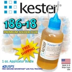 30ml Kester (1oz.) 186-18 Liq. Soldering Rosin Flux Needle Tip Bottle No Clean. Fixed Price $8.75.