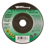 Forney 71896 Silicon Carbide 15,200 Rpm 4 Dia. In. Grinding Wheel 1/4 Thick. Fixed Price $9.18.