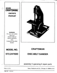 Craftsman 572.247600 Disc-belt Sander Manual & Parts List Instructions. Fixed Price $20.24.