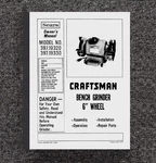 Instruction Manual Fits 1977 Craftsman 6in Bench Grinders 397.19320 & 397.19330. Fixed Price $15.97.