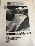 Black & Decker 6 Bench Grinder 9403 Owners Manual. Fixed Price $19.99.