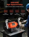 8" Bench Grinder 750w 3450rpm W/ 36/60 Grit Wheels & Eye Shield. Fixed Price $159.99.