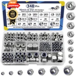 Zqz 348 Pack Sae & Metric Nylon Insert And Metric; 348pcs, Silver. Fixed Price $36.99.