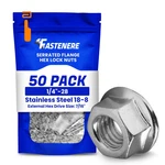 Fastenere Serrated Flange Nuts 1/4"-28 (50-pack), 1/4-28 (50 Pack), Silver. Fixed Price $23.99.