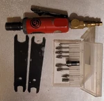 Chicago Pneumatic Mini Cp876 Air Grinder Tool, Heavy Duty,straight, 1/4" & 1/8". Fixed Price $80.00.