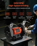 8" Bench Grinder 350w 3450rpm W/ 36/60 Grit Wheels & Eye Shield. Fixed Price $115.99.