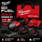 Milwaukee 3670-22 M18 Fuel 4-1/2 / 6 Braking Grinder Kit W/ 2x Xc8.0 Batteries. Fixed Price $599.00.
