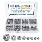 Bnuok 136pcs Sae Lock Nuts Assortment Kit 6-32 8-32 10-32 10-24 1/4-20 5/16-1.... Fixed Price $17.81.