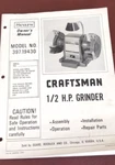 Original Instruction Manual Craftsman Bench Grinder 397.19430 Parts Diagram. Fixed Price $19.99.