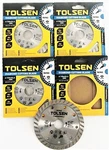 4 Tolsen 4-1/2" Turbo Diamond Wheel Cutting Discs Dry/wet Angle Grinder #76742. Fixed Price $29.99.