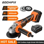 Gochifix Brushless Cordless Angle Grinder Cutting Grinding Wheels W/ 4ah. Fixed Price $65.99.