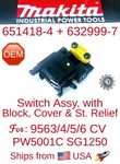Makita 651418-4 Oem Switch Assy. + 632999-7 Block 9564cv Hr4010c 9565cv Pw5001c. Fixed Price $32.95.