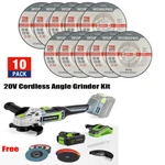 Workpro 20v Cordless Angle Grinder Kit W/ 4.0ah /10pk Metal Grinding Wheels. Fixed Price $80.99.