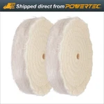 Powertec 6" Extra Thick Spiral Sewn Buffing Wheel W/ 1/2" Arbor Hole-2pk (71630). Fixed Price $15.49.