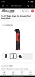 Snap-on 14.4v Battery Right Angle Die Grinder Rotary Cgrr861db. Fixed Price $180.00.