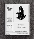 572.247600 Disc Belt-sander Owner's Instr. & Parts Manual Fits Craftsman Fn53800. Fixed Price $18.10.