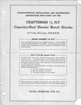 1946 Craftsman 115.7397 1/3 Hp Capacitor-start Electric Bench Grinder. Fixed Price $20.24.