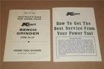2 Pc 1960's Kmart Power Tool Div. Bench Grinder Instructions Operation & Parts. Fixed Price $12.99.
