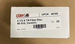 Cgw 48185 4-1/2 X 7/8 60 Grit Type Ceramic Disc. Fixed Price $34.00.
