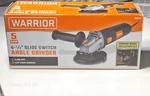 Warrior 4 1/2" Slide Switch Angle Grinder 58092 Electric 5 Amp. Fixed Price $13.45.