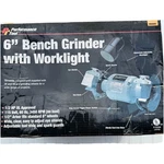 Performance Tool 6" Bench Grinder With Worklight W50001 Heavy Duty Sharpener Nib. Fixed Price $74.95.