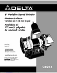 Delta Gr275 Grinder Owners Instruction Manual Printed Or Pdf Free Shipping. Fixed Price $16.99.