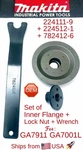 Makita 224111-9 + 224512-1 +782412-6 Oem Set Of Flange, L/nut For Ga7911 Ga7001l. Fixed Price $47.95.