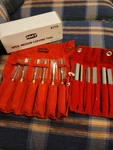 6 Pc Amt Carving Tools With Whetstone Knife Sharpener Set. Fixed Price $69.99.