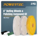 Powertec 3 Pack Polishing Wheels 6 Inch Kit With 3pcs. Fixed Price $29.16.