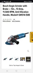 Bosch Gws13-50tg 120v 127mm Angle Grinder. Fixed Price $224.99.