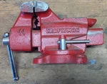 Craftsman Swivel Base Bench Vise No. 391-5180 Jaws 3 1/2" Red Nice Paint. Fixed Price $49.99.